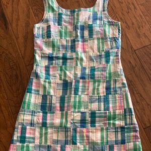 Madras plaid sleeveless dress